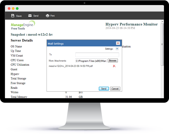 Hyper-V Monitor Setting View