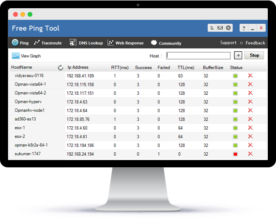 Ping Tool - ManageEngine Free Tools