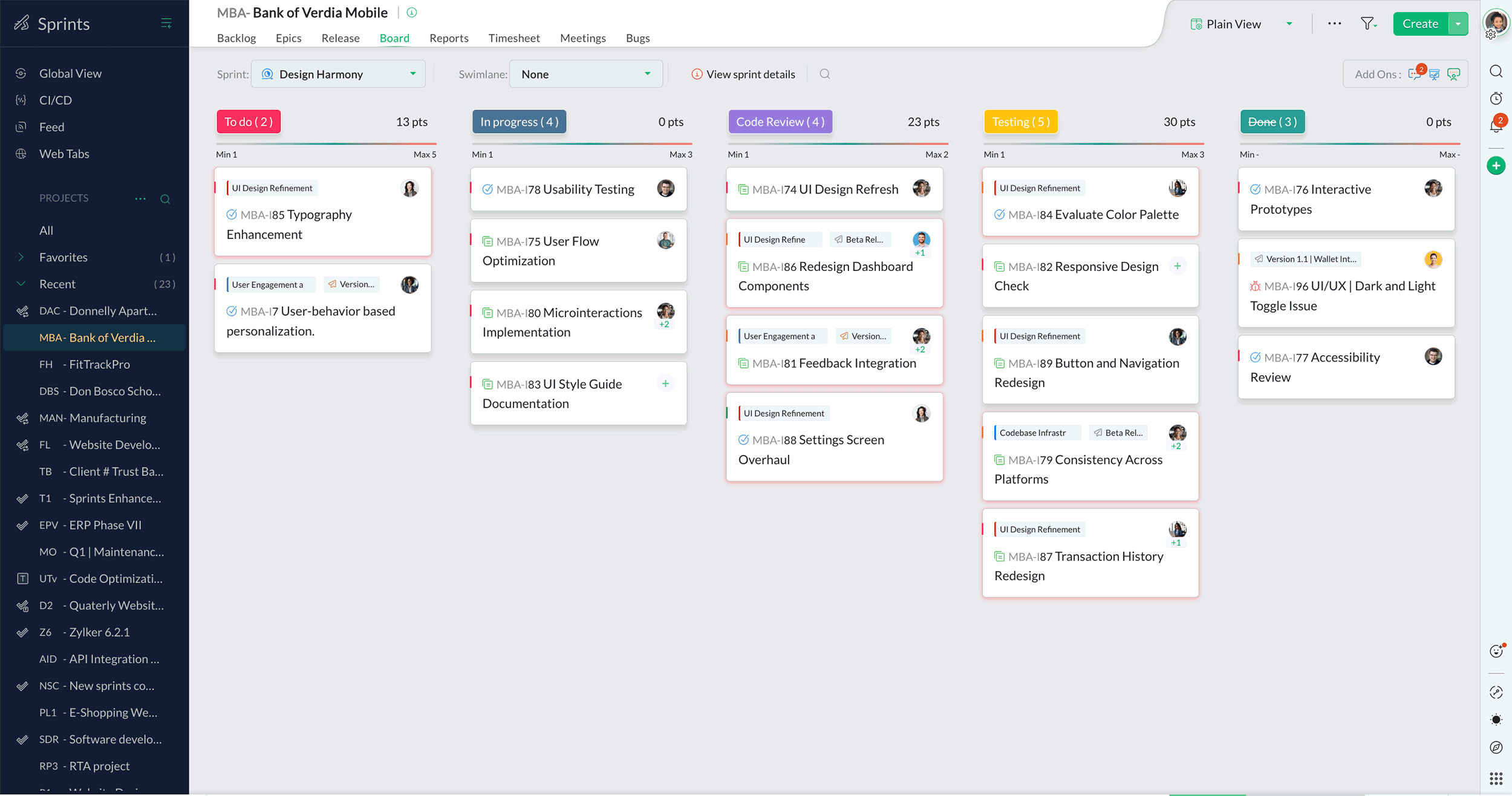 Zoho Sprints